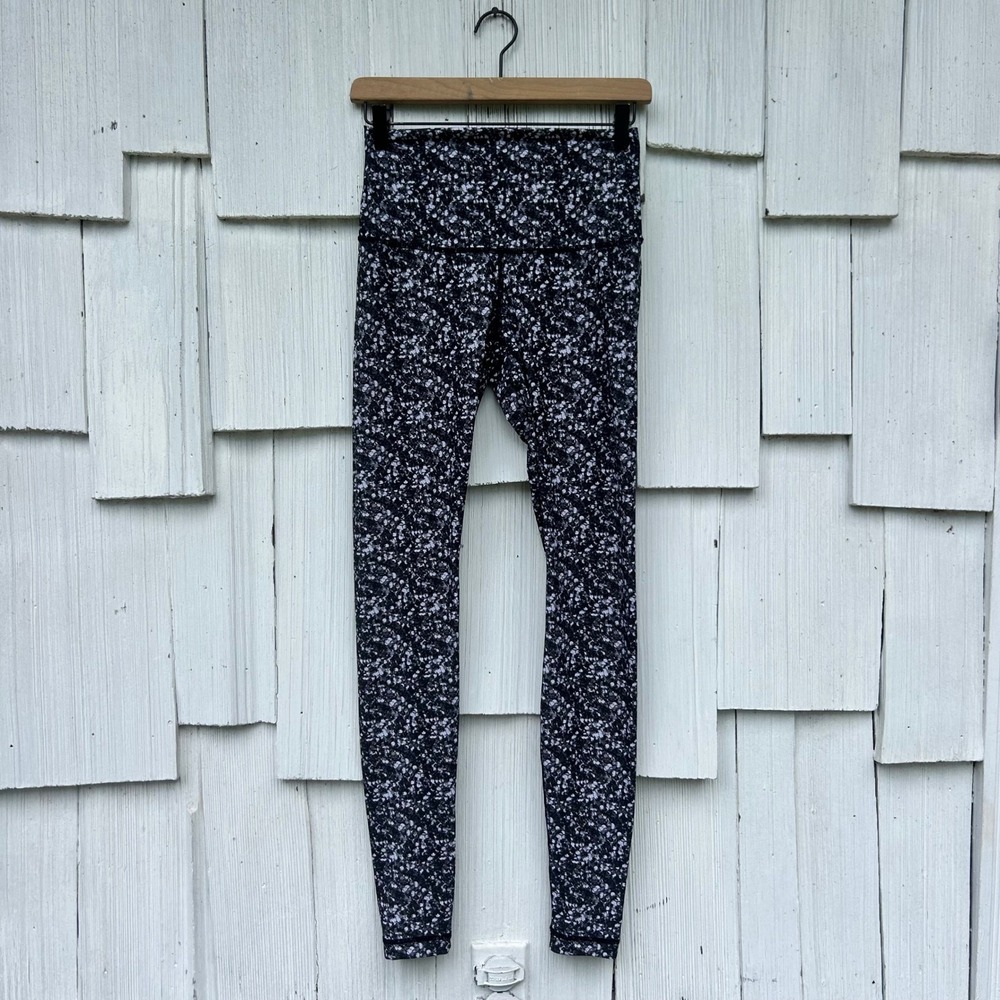 Lululemon Wunder Under Pant III Iced Wave White Black High Rise Leggings 4/6